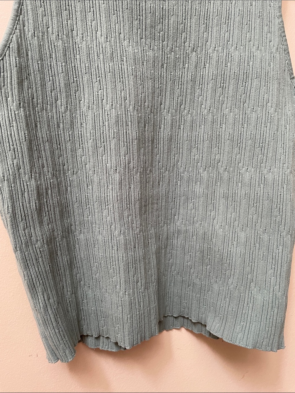 Missguided Ribbed Tank Top in Sage - Picture 4 of 6